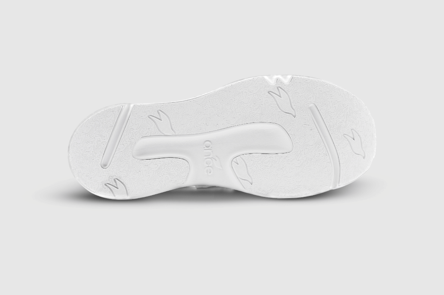 Recovery shoe with a white EVA sole