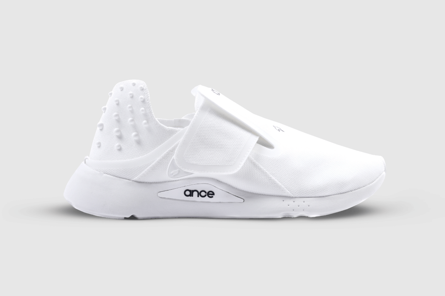 Ance Santorini white recovery shoes with acupressure dots and arch support